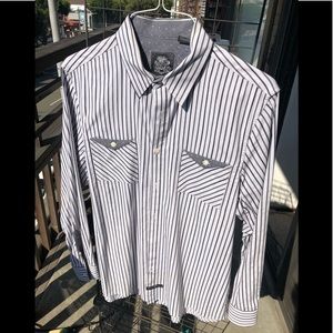 Striped Casual Shirt Double Pockets